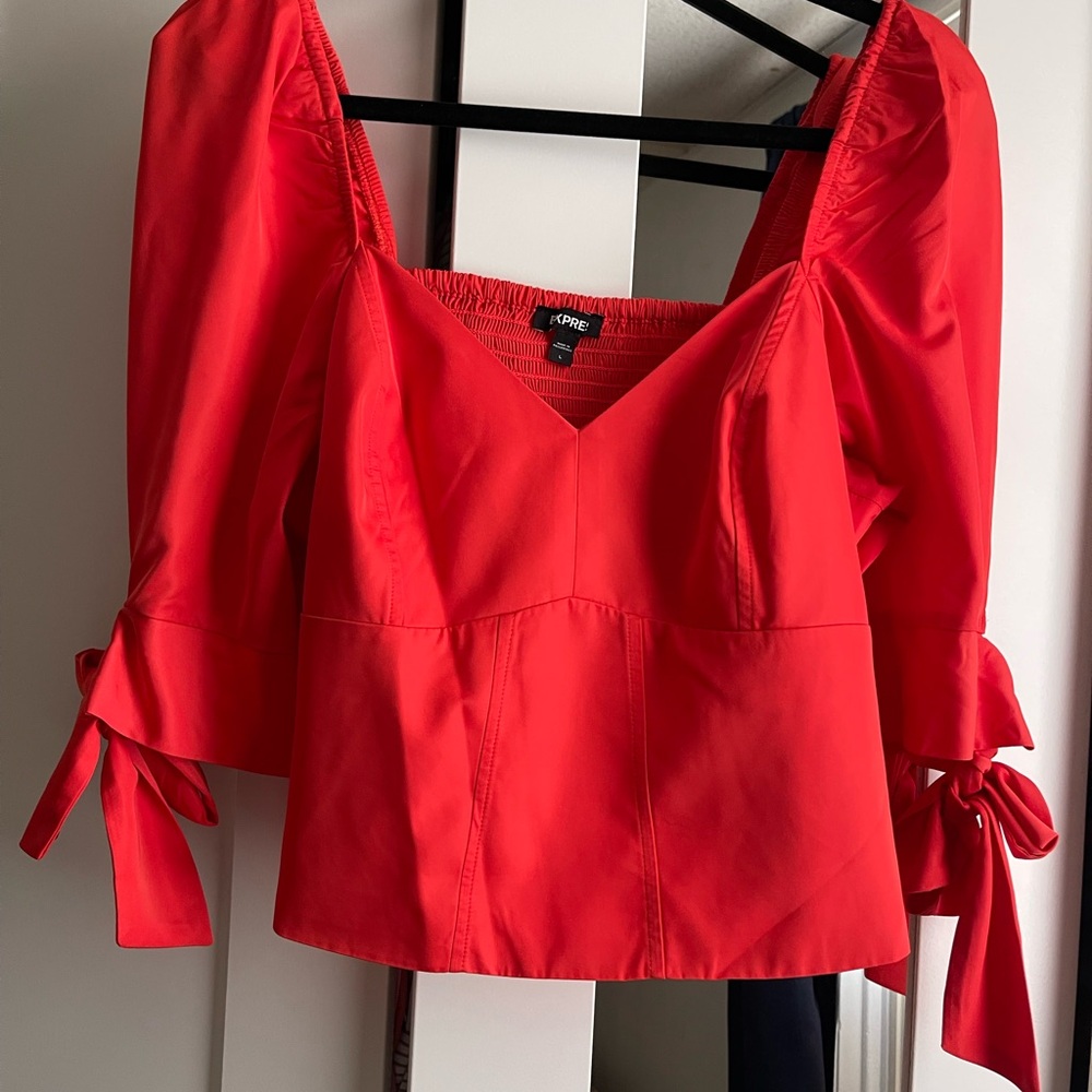 Express Red Orange Top